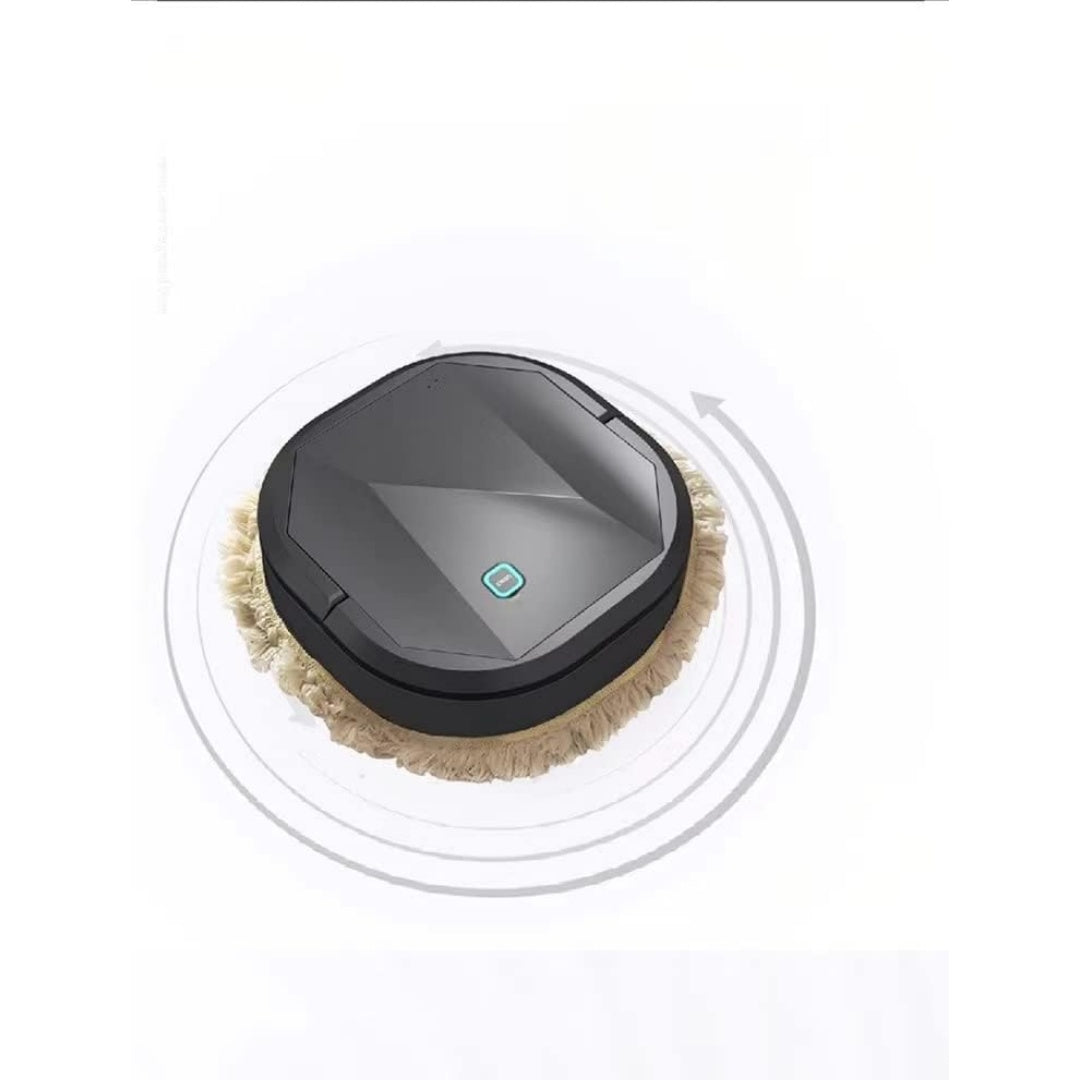 Aspirateur robotise avec un mouvement rotatif, coloris gris et blanc