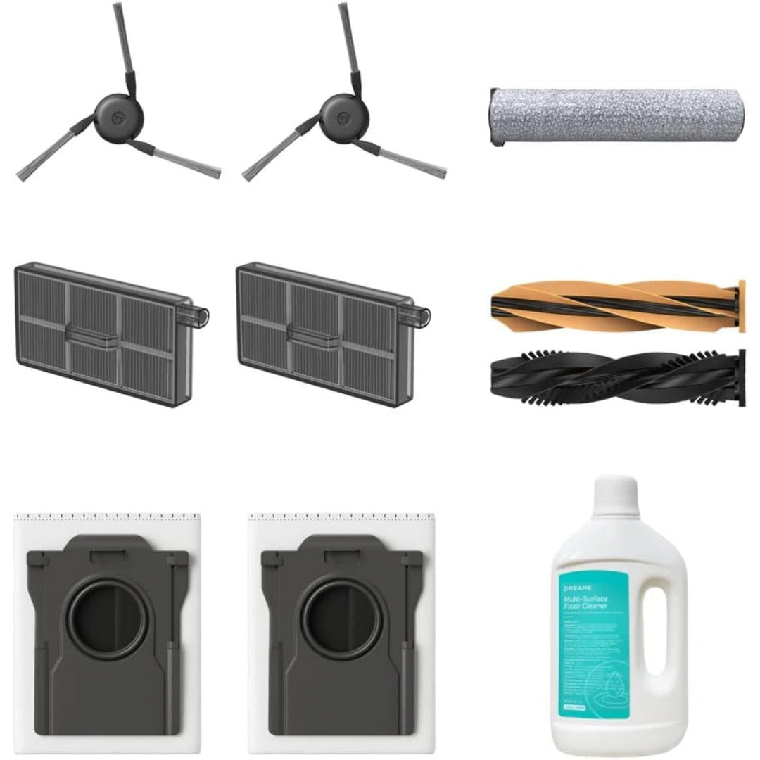 Kit de nettoyage associant accessoires de remplacement au coloris gris et blanc