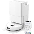 Ensemble robot et station de lavage avec une aspiration annoncee de 5500 Pa, coloris blanc